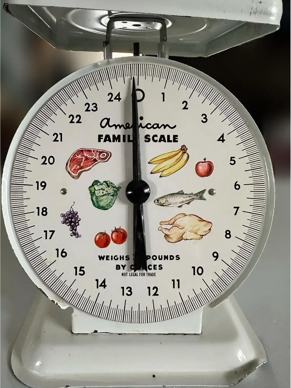 Vintage American Family Kitchen Scale with Food Illustrations